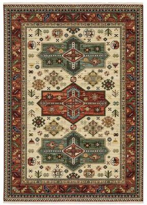 Style Haven Leander Tribal Medallion Red/ Multi Fringed Wool Blend Rug-