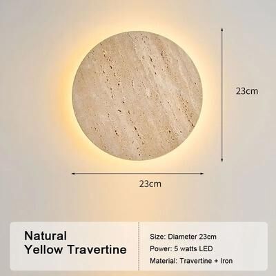Uplift Picks Natural Yellow Travertine LED Wall Sconce Modern Stone Accent Light 03 tri color