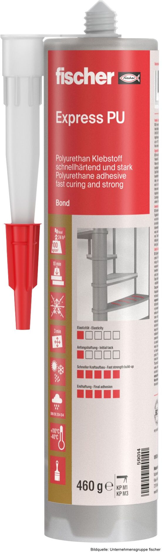 fischerwerke fischer Konstruktionsklebstoff Express PU, beige, 310 ml