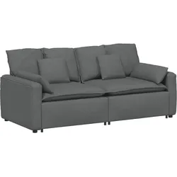 vidaXL Modulares Sofa mit Kissen Dunkelgrau