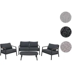 Aluminium Gartengarnitur HWC-P79, Lounge-Set Sitzgruppe Sofa Gartenlounge, Stoff/Textil Olefin 210g/m2 ~ dunkelgrau
