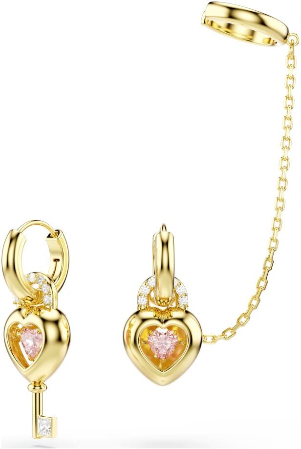 Swarovski Idyllia korvakorut ja ear cuff, keltakullattu vaaleanpunaiset