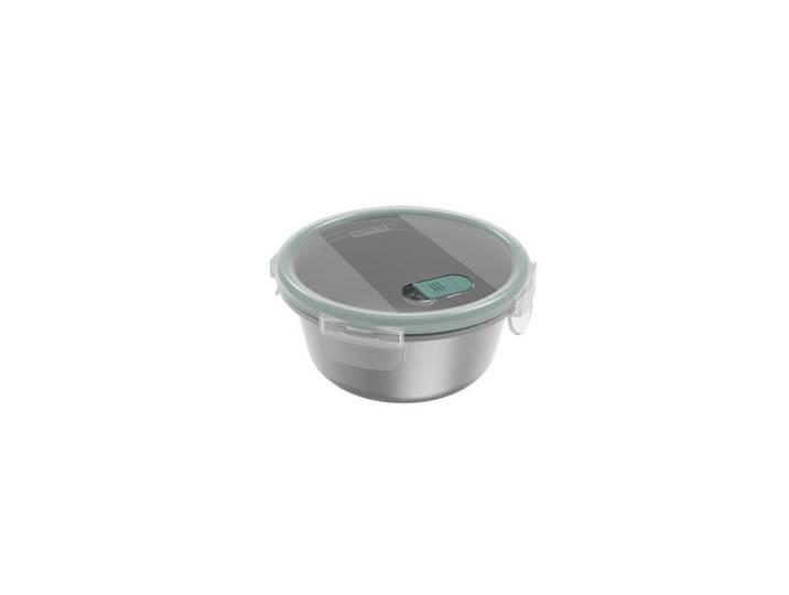 Vorratsdose ROTHO Rotho Edelstahldose mit Deckel NALA 1.4 l, Silber , silber, B:9cm H:5cm L:9cm, Lebensmittelaufbewahrungsbehälter, Vorratsdose