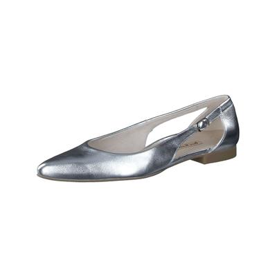 Ballerina PAUL GREEN "Paul Green Ballerinas Nappaleder", Damen, Gr. 36, Leder, silber (metallic), Nappaleder, Schuhe Ballerina