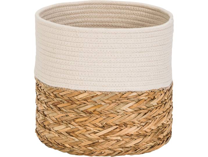 Korb Natural Braun Baumwolle 24 cm - Material: Wasserhyazi., Baumwolle, Poly. - Korb