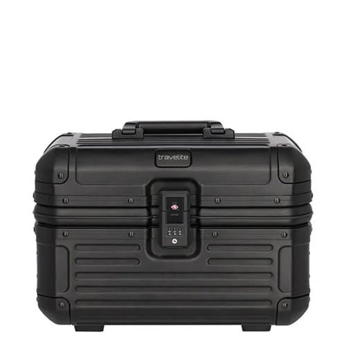 Travelite beautycase Next Aluminium zwart