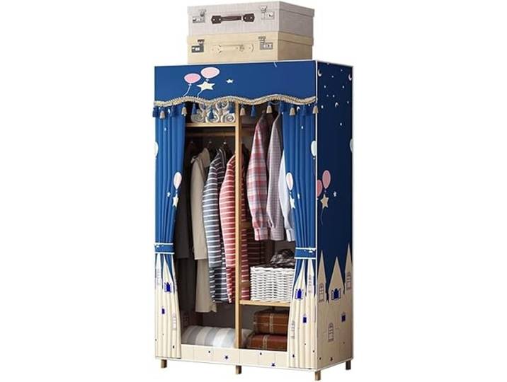 LoiYtrd Tragbarer Kleiderschrank aus Vliesstoff mit Bezug(84x43x162cm)