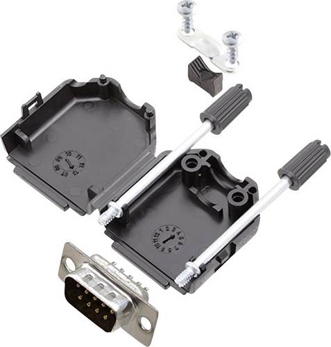 Encitech DPPK09-BK-DMP-K 6355-0054-01 D-SUB Stiftleisten-Set 180° Polzahl: 9 Lötkelch 1 Set