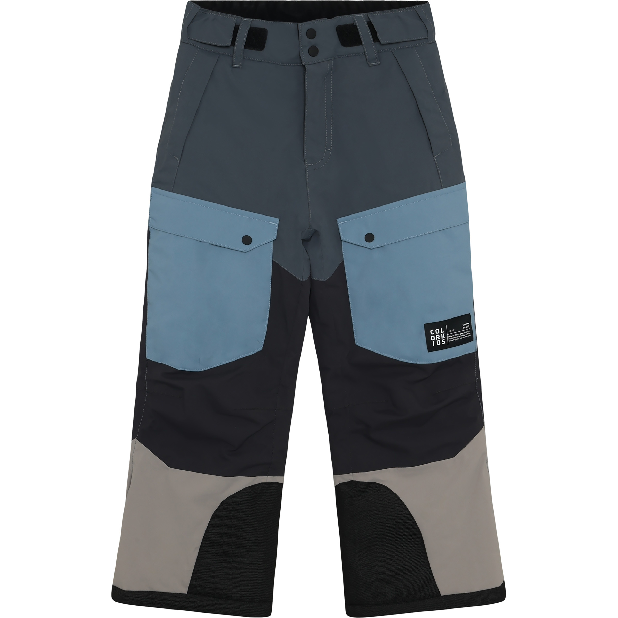 Color Kids Colorblock Ski Hose Kinder Isolationshose grau Größe 140 Skifahren Wasserdicht Wasserabweisend