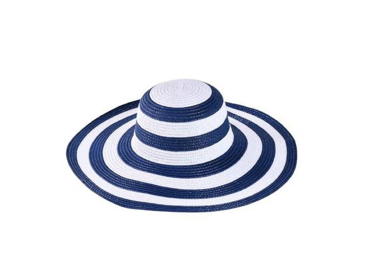 Dames Zonnehoed UV-bescherming Verstelbaar en Handgemaakt Decopatent - Blauw/Wit