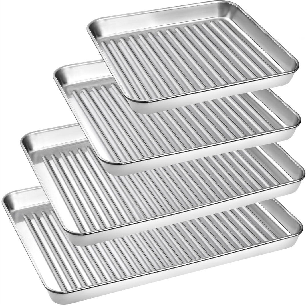 Ebern Designs Osca 4 Piece Bakeware Set Silver 4