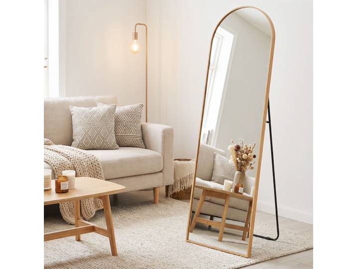 GOODproduct Standspiegel Addrik, wahlweise in 2 Grössen 150x40cm oder 180x60cm Ganzkörperspiegel mit Sicherheitsglas, in verschiedenen Farben