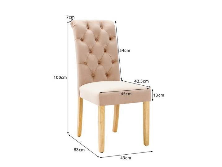 Feuille épaissie Fauteuil Haute qualité nouveau design velours salle à manger chaises ensemble de 4 pièces avec pieds en chêne bo