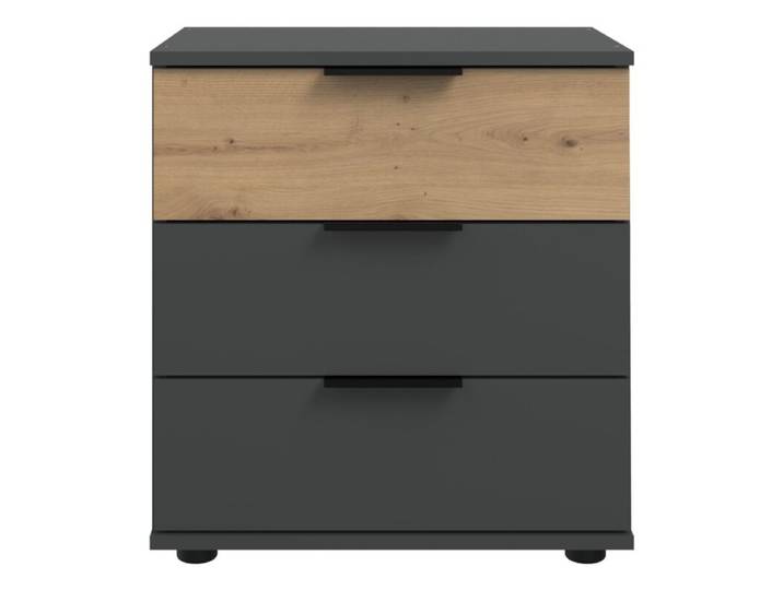 Wimex Gibraltar Nachtkonsole mit 3 Schubladen - Dekor graphit, Artisan Eiche Nachbildung Modern, Zeitlos