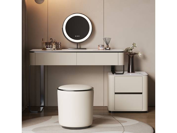 Meuble de coiffeuse de luxe pour femme, commode de maquillage de chambre à coucher, articles d'organisation pour hôtel, chaise de bureau