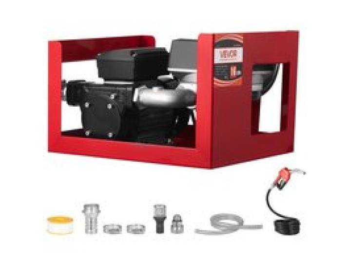 VEVOR Kraftstofftransferpumpe, elektrische Diesel-Transferpumpe, 60L/min, mit Durchflussmesser, automatisch abschaltender Kraftstoffdüse, 2 Schläuchen, 13,7m Förderhöhe, für Kerosin, Biodiesel