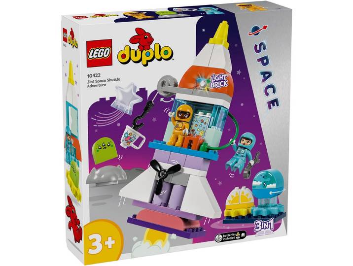 LEGO® LEGO® DUPLO® 10422 3-in-1-Spaceshuttle für viele Abenteuer Konstruktionsspielsteine, (58 St)