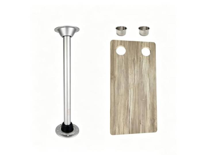 Wohnmobil-Esstisch mit Getränkehaltern und Telefonfächern for den Einsatz Im Wohnmobil, Boot, Wohnmobil und auf der Terrasse im Freien(Wood,40x80x66cm)