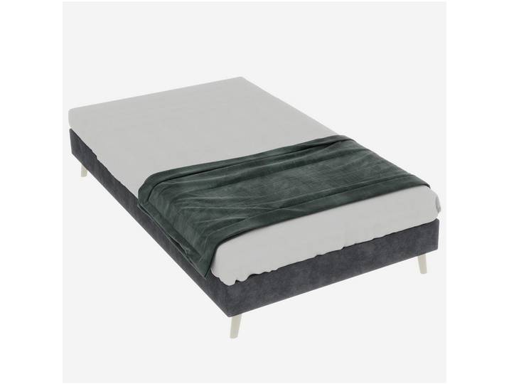 Redom Bettgestell 140/200 cm aus Stoff und Metall, modernes Design und schnelle Montage, Grau, 140x200 cm, Schlafzimmer, Betten