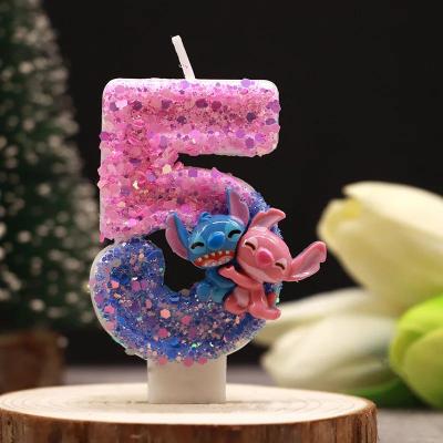 Inspired Living Stitch Number Birthday Candle Cartoon Cake Decoration For Kids Party 5