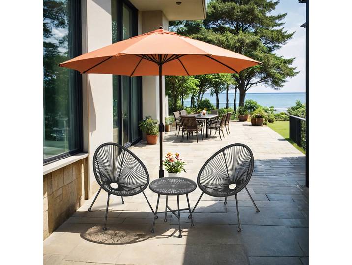 Ensemble De Meubles De Jardin 3 Pièces\, Chaise Acapulco\, Sièges Extérieurs\, Noir
