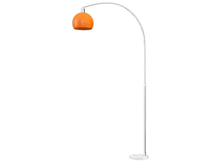 Homcom Stehlampe im Bogen Design mit Marmorsockel, dimmbar Leuchte, Orange, Metall, E27, 26x180x90 cm, Lampen & Leuchten, Innenbeleuchtung, Stehlampen