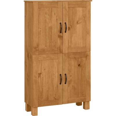 Midischrank HOME AFFAIRE "Rodby", beige (natur gebeizt, gewachst), B:75cm H:130cm T:30cm, Massivholz, Schränke, Midischrank, FSC-zertifiziertes Massivholz, Breite 75cm, Höhe 130cm