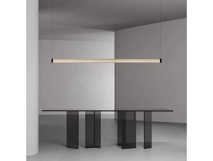 2026 Nordique Restaurant Lustre Lumière De Luxe Moderne Minimaliste Bar Bureau Lustre Créatif Un Mot Long Lustre En Verre