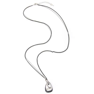 Lange Kette FIRETTI "Halsschmuck schwarz weiß Optik", schwarz (metallfarben, schwarz), Halsketten, Damen, Metall, L: 84,5