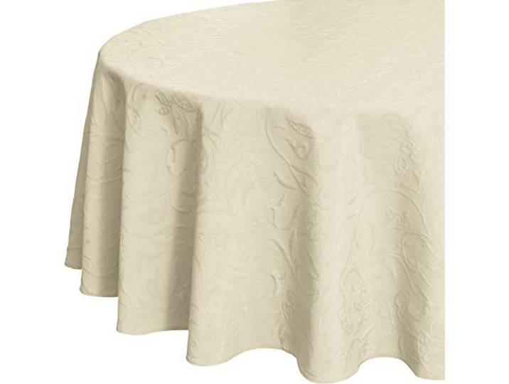 Pichler CORDOBA_170_PE hochwertig und bügelfrei - Tischdecke rund 170 cm perle