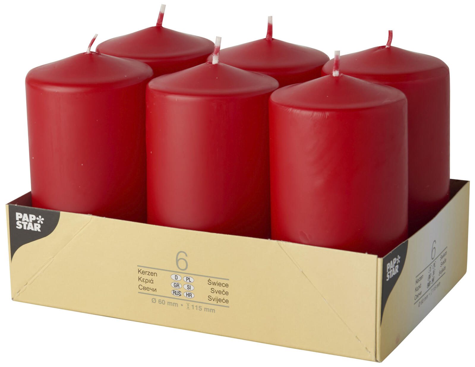 STARPAK PAPSTAR Stumpenkerze 11.5 cm rot 17997