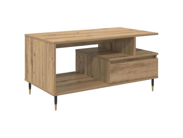 LASWWQMRF Couchtisch Artisan-Eiche 90x49x45 cm mit Schublade Ablage Modernes Möbelstück für den Wohnbereich: Bietet viel Stauraum durch 3 Fächer und hat eine Belastbarkeit von bis zu 75 kg.