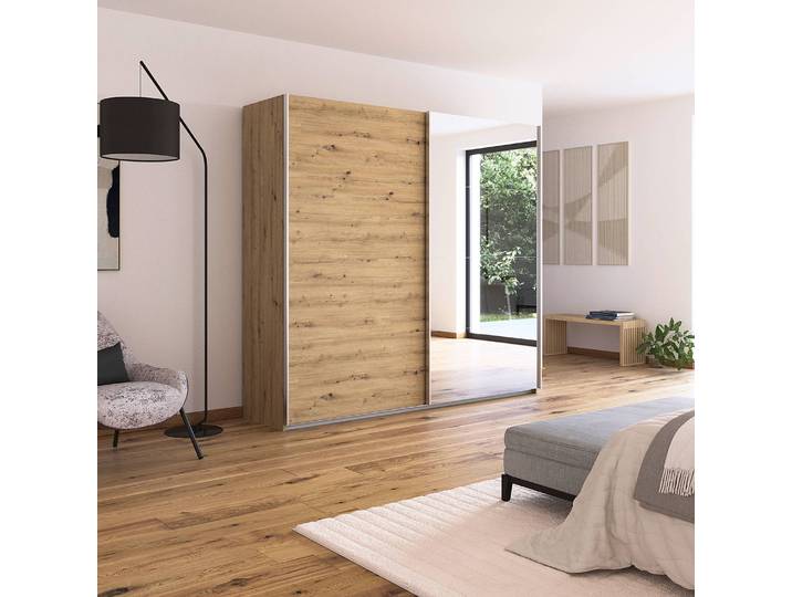 Armoire - Miroir 226cm Marron/Imitation chêne Artisan