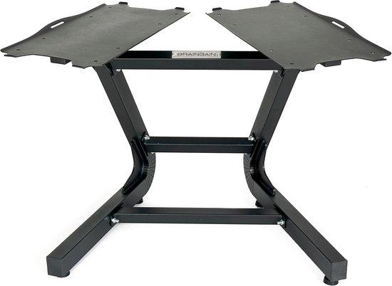Famanu Verstellbare Hantelablage für Home Gym - Kompakt Chrom Schwarz