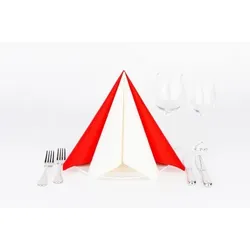 MANK XL Airlaid Serviette in Rot, 48 x 48 cm, 1/4 Falz, 50 Stück - Uni Neutral Basic