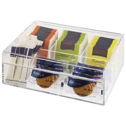 APS Teebox / Multibox 3 + 1 Fächer transparent, 22x9x17 cm