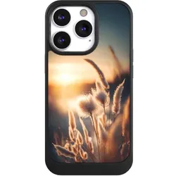 Nivocase Hülle für Apple iPhone 13 Pro Handyhülle NIVOcore Case Schwarz Natur Sonne Pampasgras (Apple iPhone 13 Pro), Smartphone Hülle, Schwarz