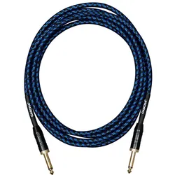 Cascha Professional Line Guitar Cable, Straight, Tweed Blue, 9m (9 m), Audiokabel