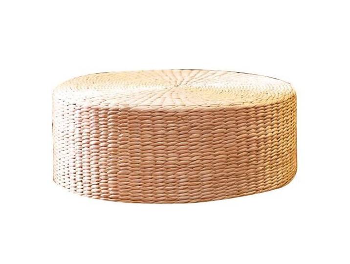 Fine Asianliving Pouf Oriental Fait Main Quenouille Naturelle D50 x H 20 cm