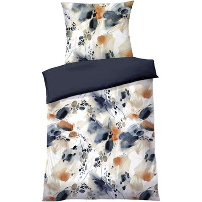 Wendebettwäsche DYCKHOFF "Camden", bunt, B/L: 155cm x 220cm, 1 Stk., 1 Stk., Satin, B/L: 80cm x 80cm, 2 Stk., Satin, Obermaterial: 100% Baumwolle, Bettwäsche, Wendebettwäsche