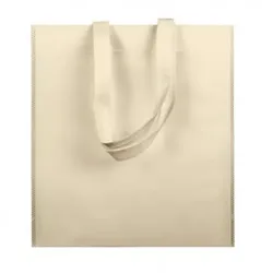 MONOUSO - Vliesstofftasche Langen Griffen Creme 38x42cm (25 Stück)