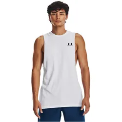 UNDER ARMOUR Left Chest Cut-Off Tanktop Herren 100 - white/black XXL