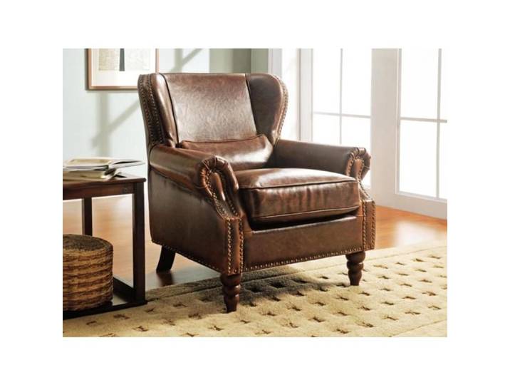 Fauteuil - VENTE-UNIQUE - EDOUARD - 100% cuir - Chocolat - Classique - 1 place