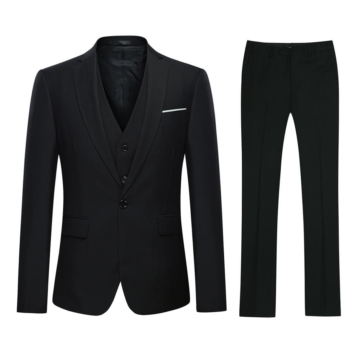 Marron Premium Qualität Slim Fit 3-teiliger Anzug