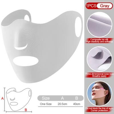 Quick Pick Pro GOBYGO UV Face Mask Ice Silk Cooling Sun Protection Mask For Outdoor Sports & Daily Wear gray