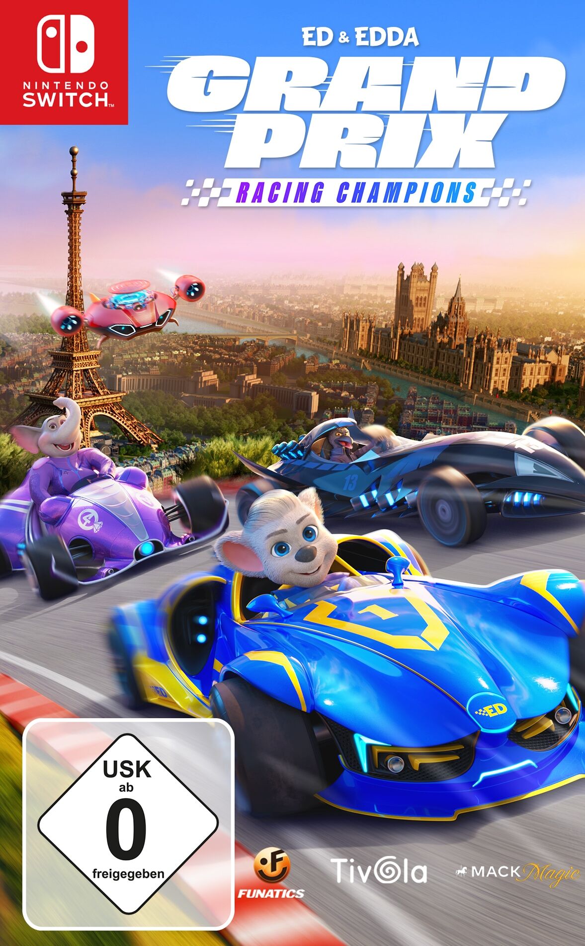THQ NORDIC Spielesoftware "Ed & Edda: Grand Prix - Racing Champions", bunt (weiß, neutral), Nintendo Switch, Spielesoftware, Spielesoftware