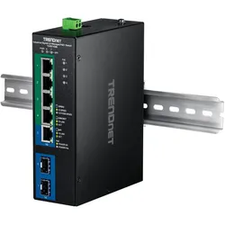 Trendnet 7-Port Industrial Gigabit L2 (7 Ports), Netzwerk Switch, Schwarz