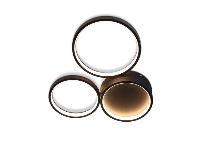 Plafonnier en aluminium noir 43.5x35.5x6cm led 3000k 22w