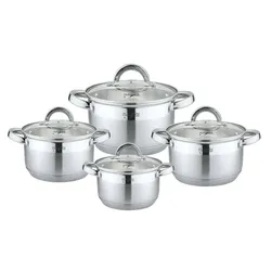 8tlg. Edelstahl Kochtopf-Set