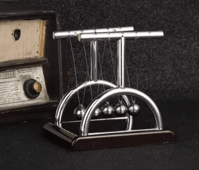 Inspire Curations BalanceSphere Newtons Cradle Desk Toy Steel Pendulum Physics Decor little T Pool